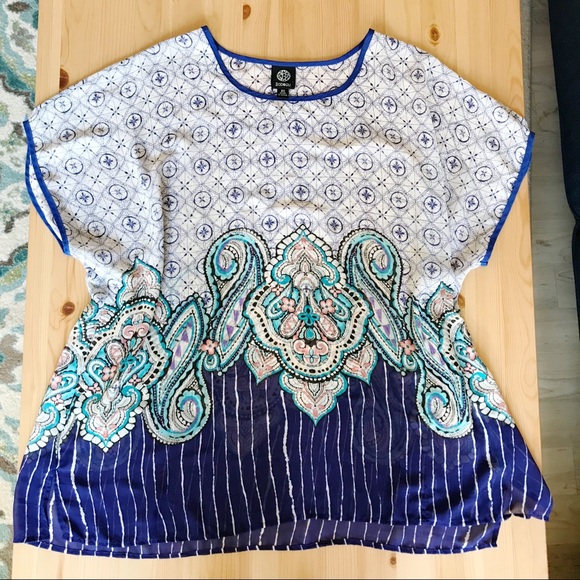 bobeau Tops - Bobeau India Inspired Boho Tunic Top 2X